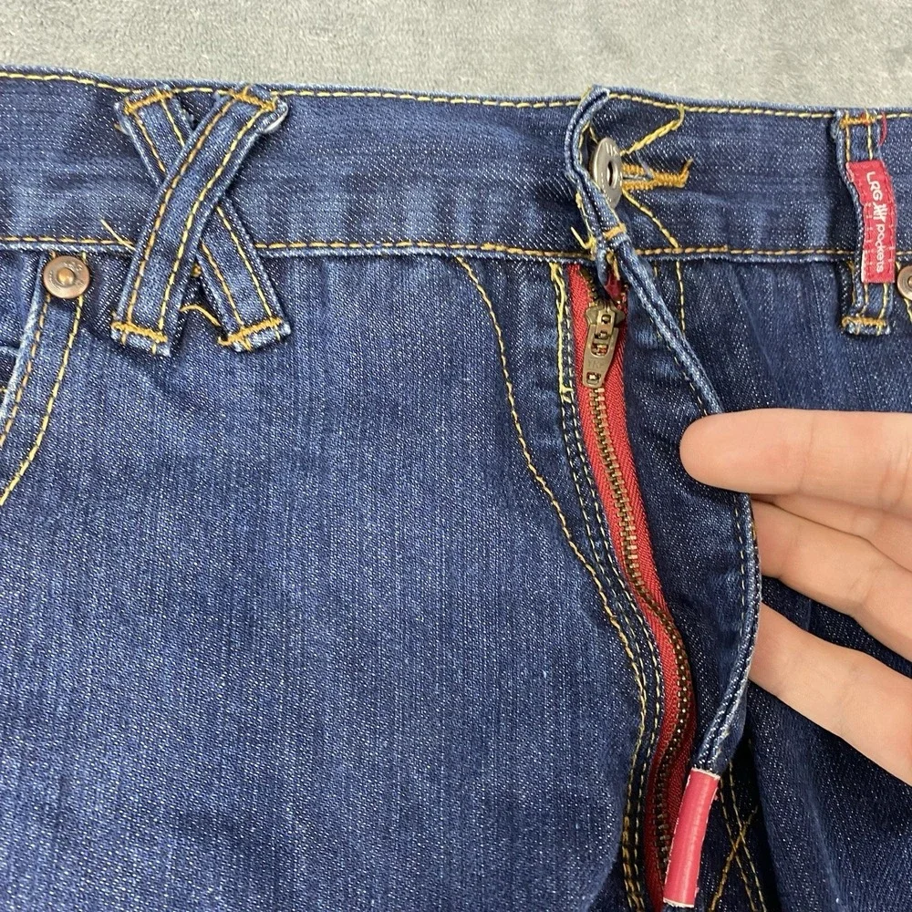 Vtg Lifted Research Group Jeans Mens 36x30.5 Blue Wolf Embroidered Y2K Baggy LRG